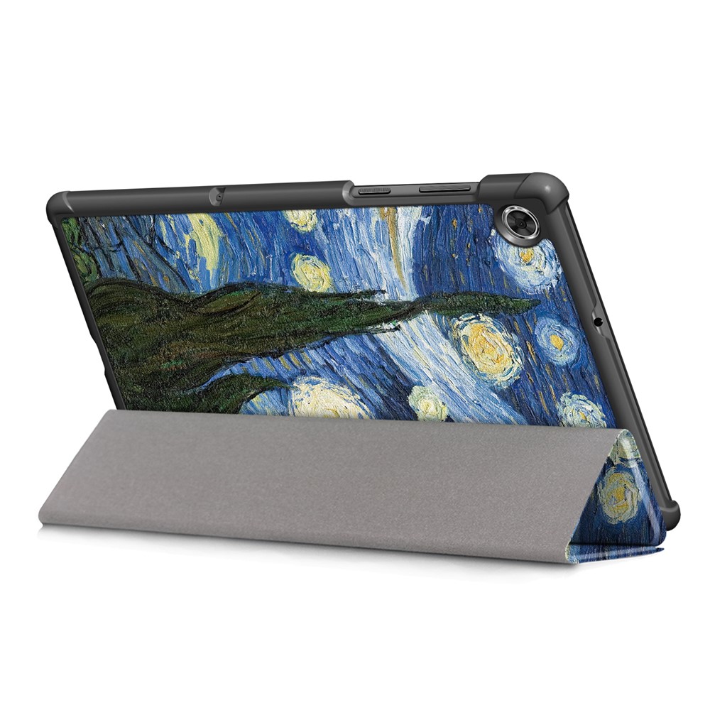 Pattern Printing Tri-fold Stand Leather Smart Case for Lenovo Tab M10 FHD Plus X606F - Painting Pattern-8