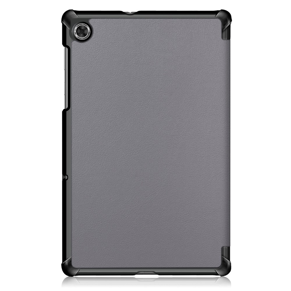 Litchi Texture Tri-fold Leather Stand Case for Lenovo Tab M10 FHD Plus X606F - Grey-10
