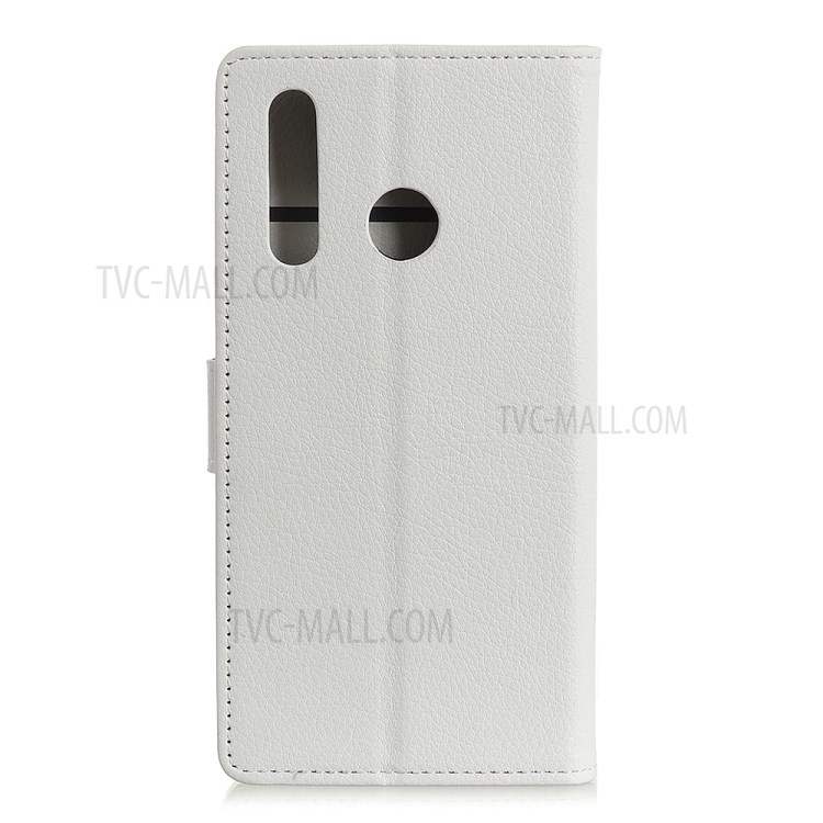 Litchi Skin Magnetic Leather Stand Case for Motorola Moto E (2020) - White-11