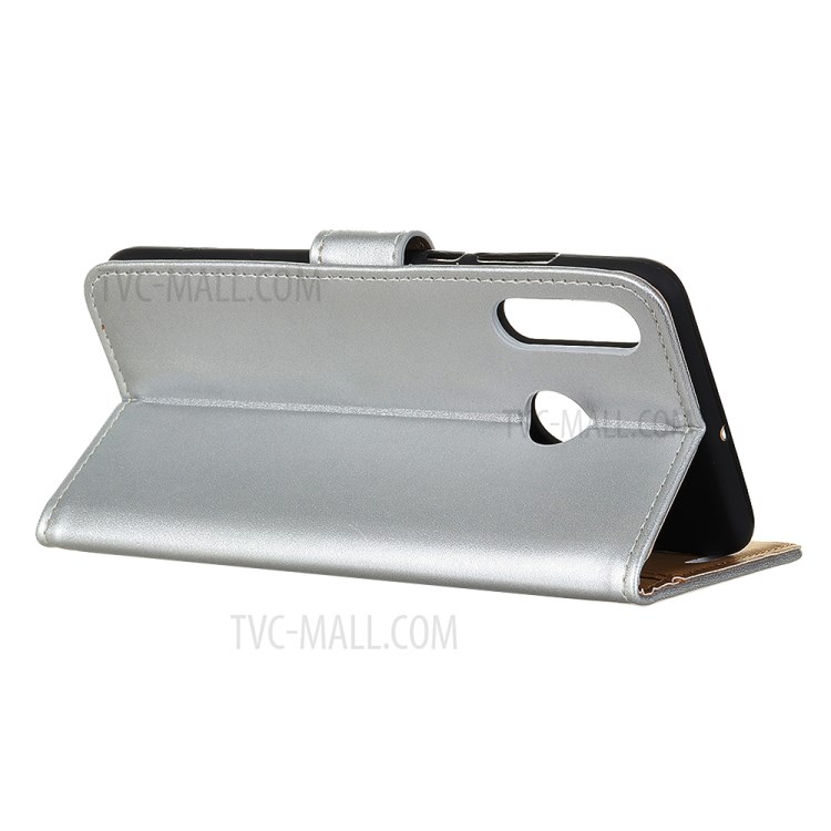With Wallet Leather Stand Case for Motorola Moto E (2020) - Silver-8
