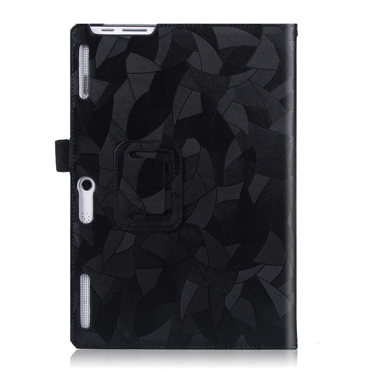 Maple Leaf Texture Smart Leather Case for Lenovo Tab 2 X30 A10-30F with Handy Strap - Black-2