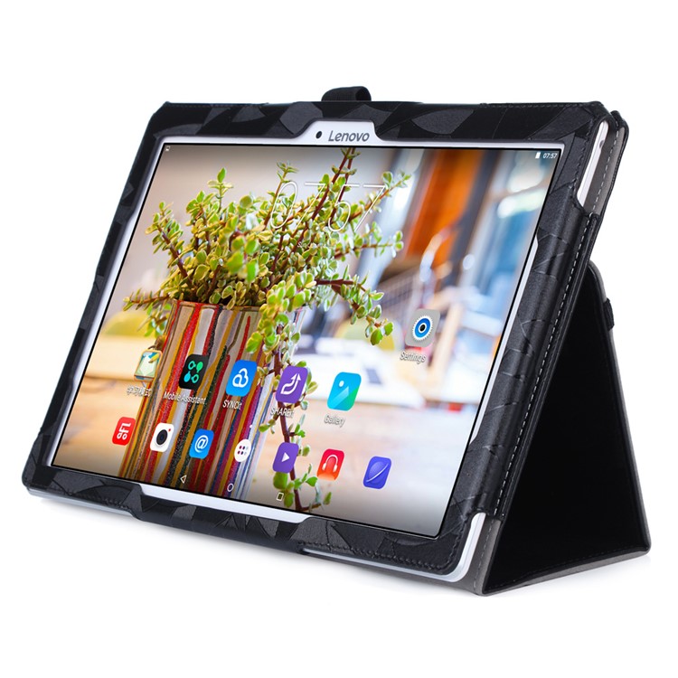 Maple Leaf Texture Smart Leather Case for Lenovo Tab 2 X30 A10-30F with Handy Strap - Black-4