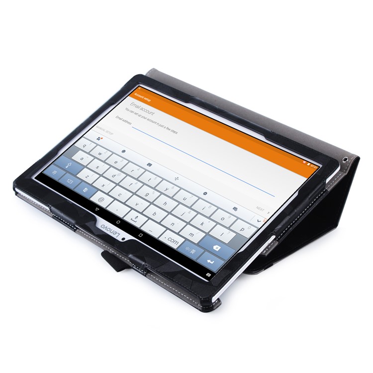 Maple Leaf Texture Smart Leather Case for Lenovo Tab 2 X30 A10-30F with Handy Strap - Black-5