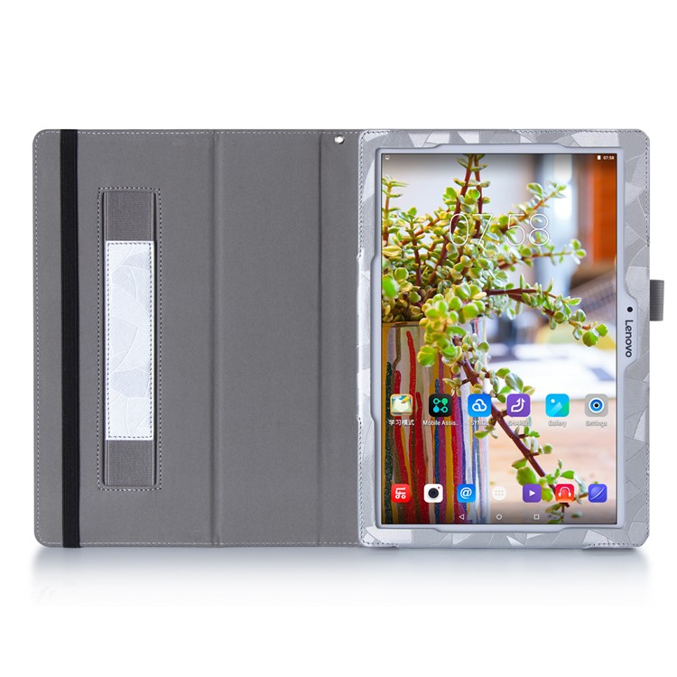 Maple Leaf Texture Tablet Leather Cover for Lenovo Tab 2 X30 A10-30F with Handy Strap - Silver / Grey-6