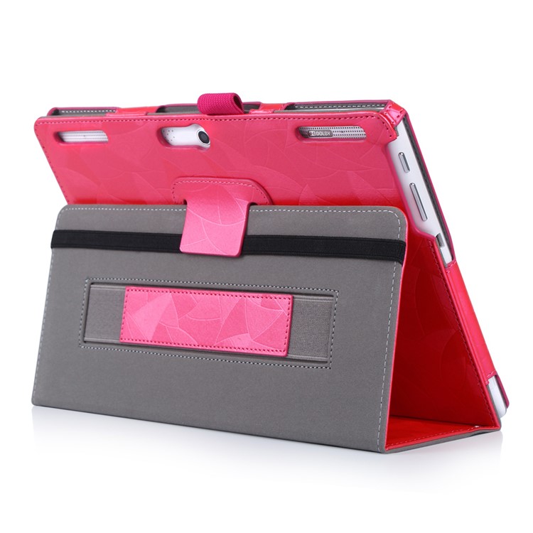 Maple Leaf Texture Smart Leather Case for Lenovo Tab 2 X30 A10-30F with Handy Strap - Red-3