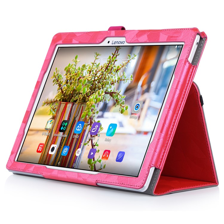 Maple Leaf Texture Smart Leather Case for Lenovo Tab 2 X30 A10-30F with Handy Strap - Red-4