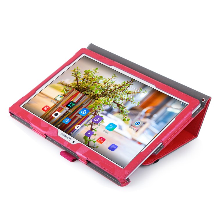 Maple Leaf Texture Smart Leather Case for Lenovo Tab 2 X30 A10-30F with Handy Strap - Red-5