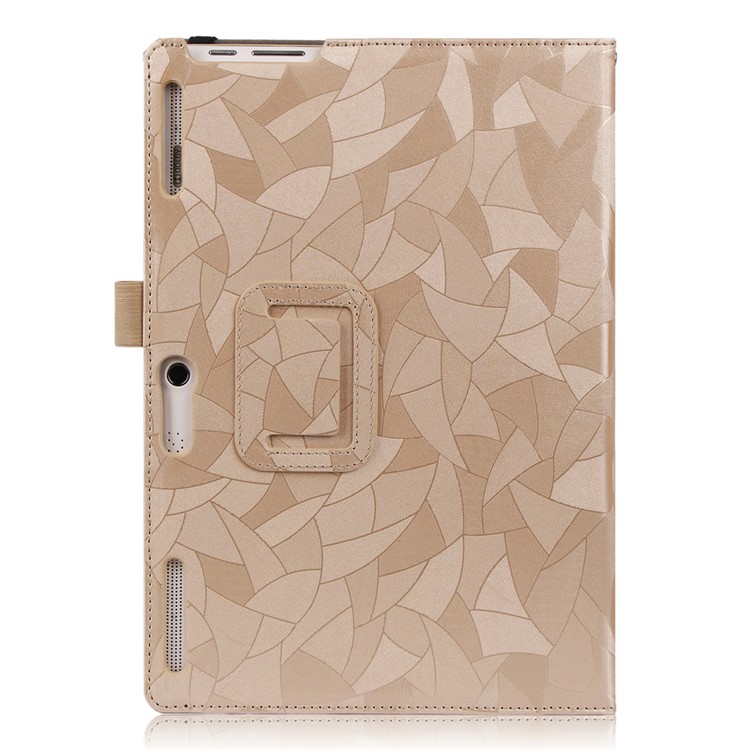 Maple Leaf Grain Smart Leather Cover for Lenovo Tab 2 X30 A10-30F with Handy Strap - Gold-2