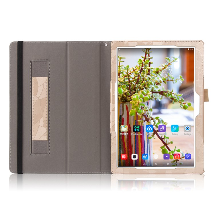 Maple Leaf Grain Smart Leather Cover for Lenovo Tab 2 X30 A10-30F with Handy Strap - Gold-6