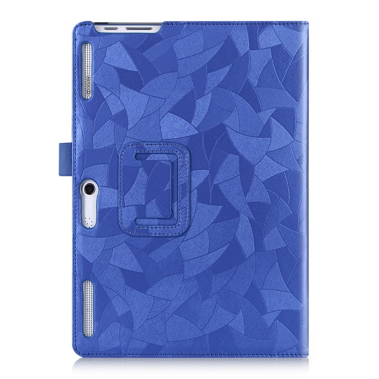 Maple Leaf Texture Tablet Leather Cover for Lenovo Tab 2 X30 A10-30F with Handy Strap - Blue-2