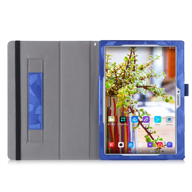 Maple Leaf Texture Tablet Leather Cover for Lenovo Tab 2 X30 A10-30F with Handy Strap - Blue-3
