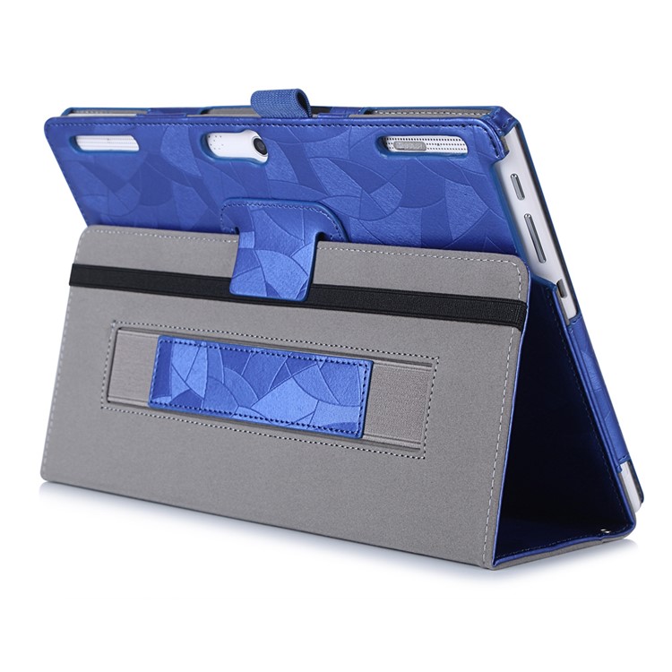 Maple Leaf Texture Tablet Leather Cover for Lenovo Tab 2 X30 A10-30F with Handy Strap - Blue-4