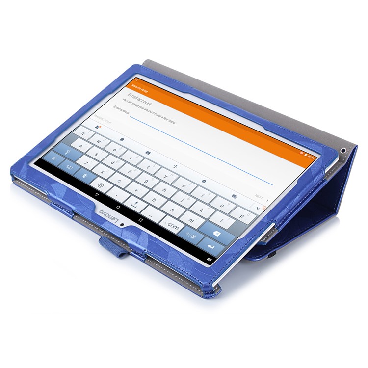 Maple Leaf Texture Tablet Leather Cover for Lenovo Tab 2 X30 A10-30F with Handy Strap - Blue-6