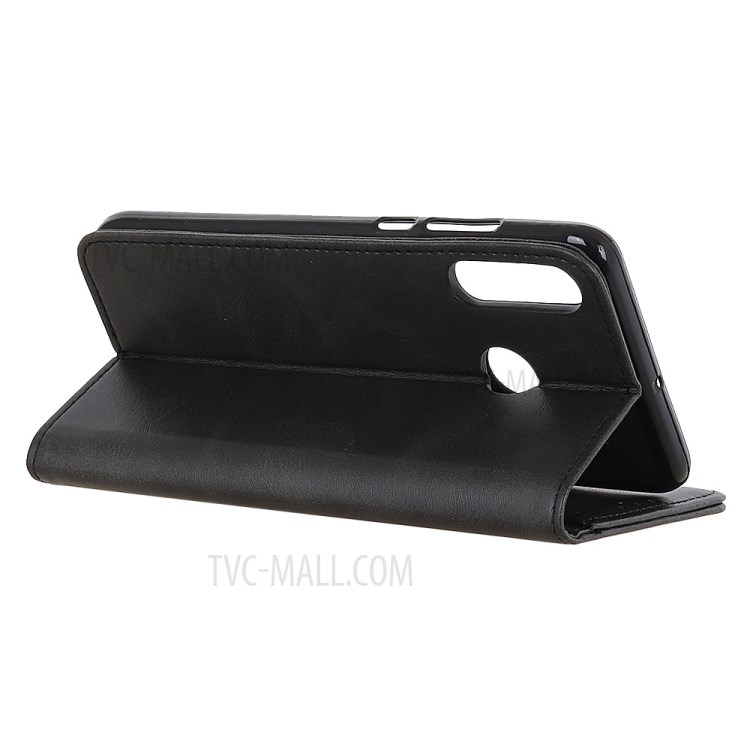 Auto-absorbed Split Leather Wallet Case for Motorola Moto E (2020) - Black-8