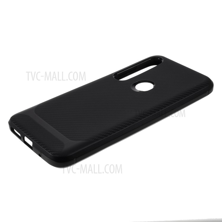 Carbon Fiber Texture TPU Case Accessory for Motorola Moto G8 Plus - Black-5