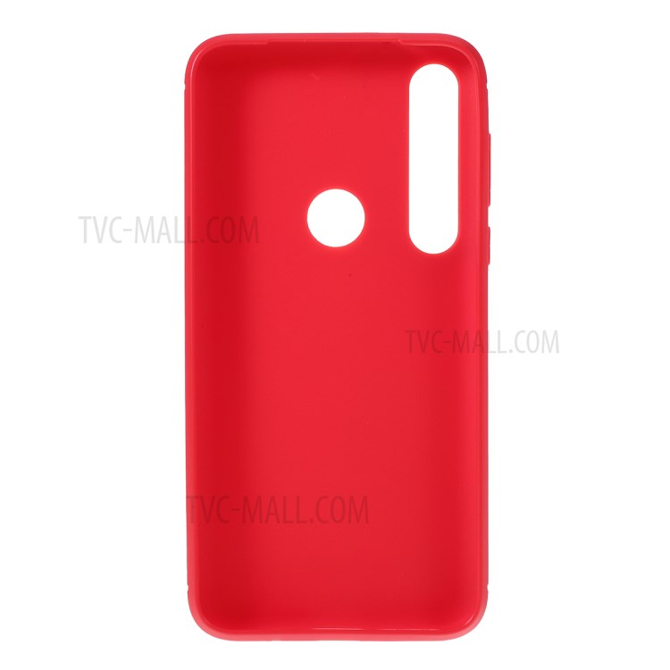 Carbon Fiber Texture TPU Case Accessory for Motorola Moto G8 Plus - Red-3