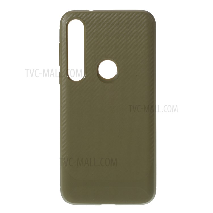 Carbon Fiber Texture TPU Case Accessory for Motorola Moto G8 Plus - Green-1