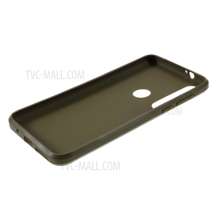 Carbon Fiber Texture TPU Case Accessory for Motorola Moto G8 Plus - Green-5