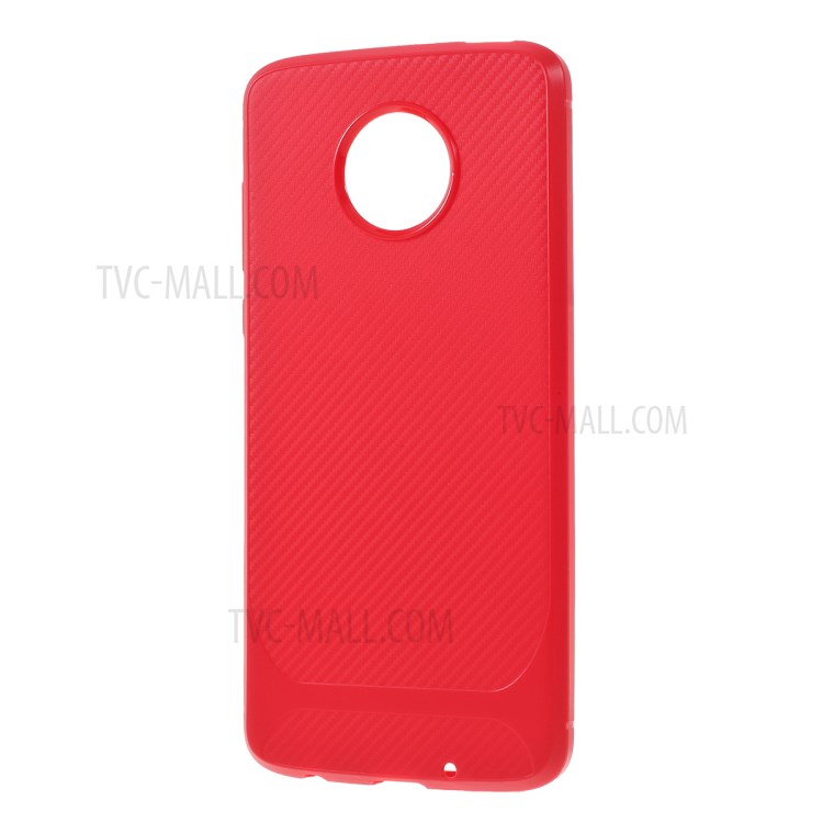 Carbon Fiber TPU Shell Case for Motorola Moto Z4 Play - Red-2