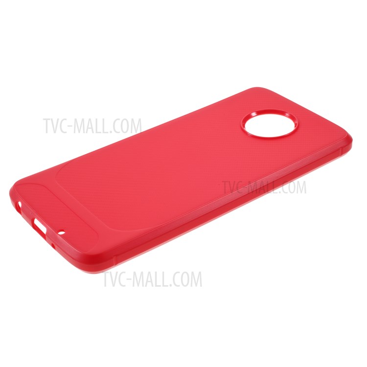 Carbon Fiber TPU Shell Case for Motorola Moto Z4 Play - Red-4