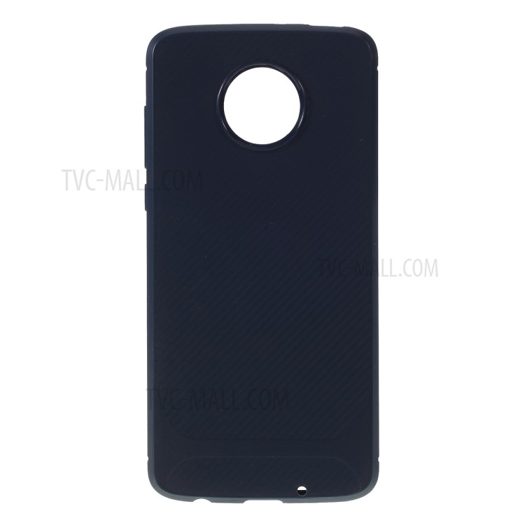 Carbon Fiber TPU Shell Case for Motorola Moto Z4 Play - Blue-1