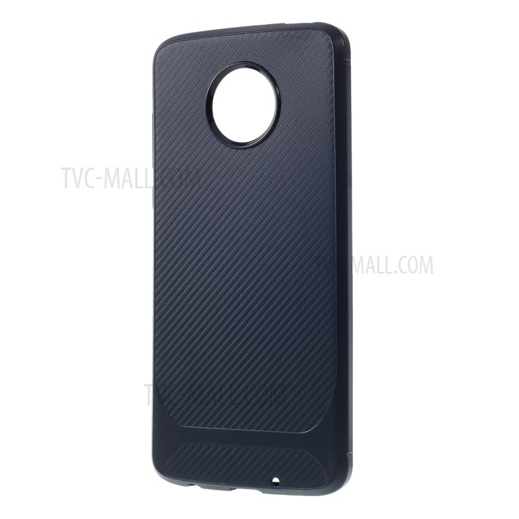 Carbon Fiber TPU Shell Case for Motorola Moto Z4 Play - Blue-2