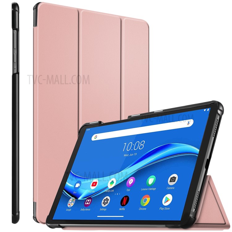 Tri-fold Stand Auto Wake/Sleep Leather Tablet Protective Cover for Lenovo Tab M10 Plus 10.3-inch - Pink-2