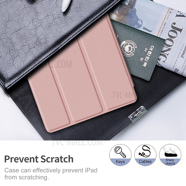 Tri-fold Stand Auto Wake/Sleep Leather Tablet Protective Cover for Lenovo Tab M10 Plus 10.3-inch - Pink-3