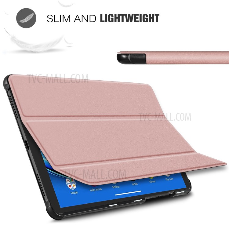 Tri-fold Stand Auto Wake/Sleep Leather Tablet Protective Cover for Lenovo Tab M10 Plus 10.3-inch - Pink-7