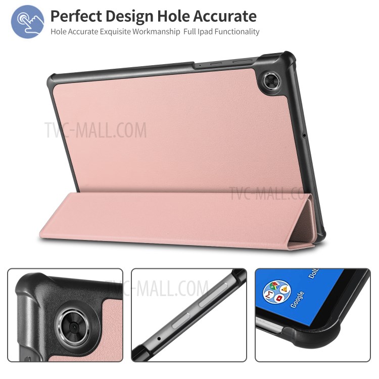 Tri-fold Stand Auto Wake/Sleep Leather Tablet Protective Cover for Lenovo Tab M10 Plus 10.3-inch - Pink-8