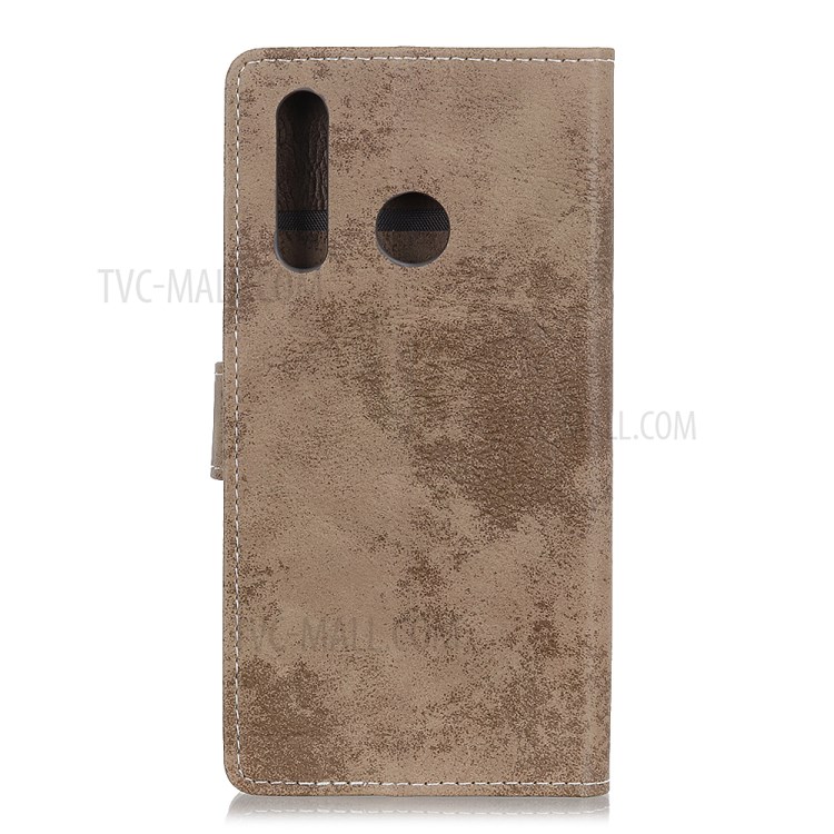 Vintage Style Cell Phone Leather Wallet Case for Motorola Moto G Power - Khaki-3