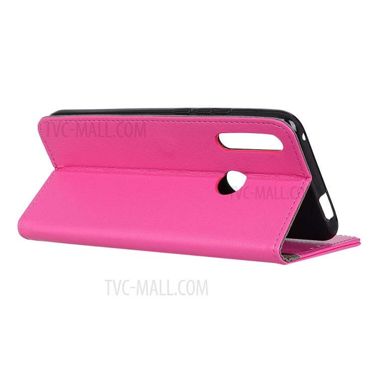Litchi Skin Leather Wallet Case for Motorola Moto G Power - Rose-4