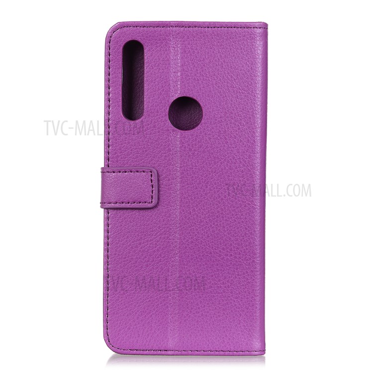 Litchi Skin Leather Wallet Case for Motorola Moto G Power - Purple-3