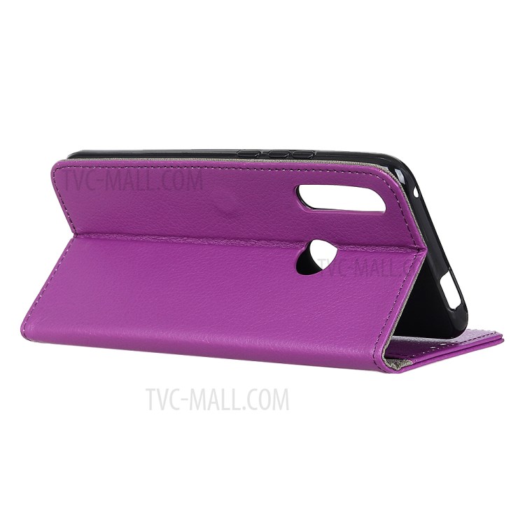 Litchi Skin Leather Wallet Case for Motorola Moto G Power - Purple-4