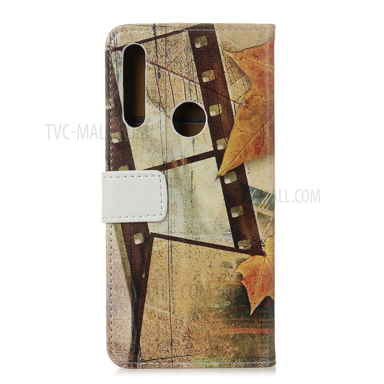 Pattern Printing Leather Phone Protective Case for Motorola Moto G Power - Eiffel Tower and Maple Leaves-2