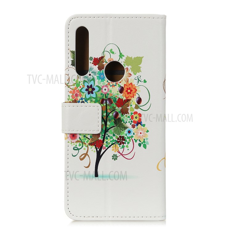 Pattern Printing Leather Phone Protective Case for Motorola Moto G Power - Flowers Tree with Fruits-2