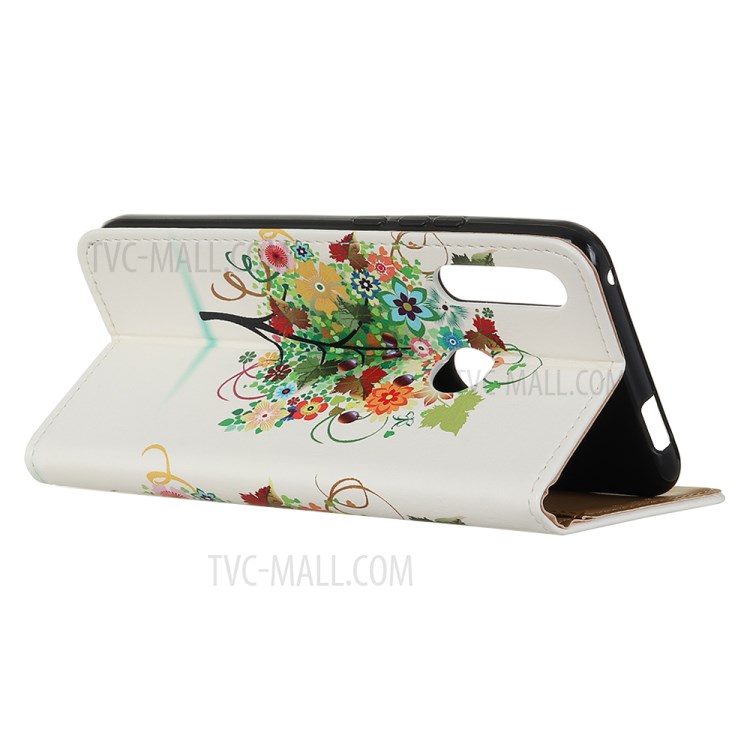 Pattern Printing Leather Phone Protective Case for Motorola Moto G Power - Flowers Tree with Fruits-5