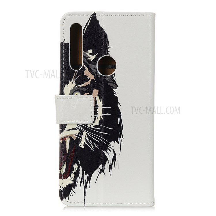 Pattern Printing Leather Phone Protective Case for Motorola Moto G Power - Tiger-2