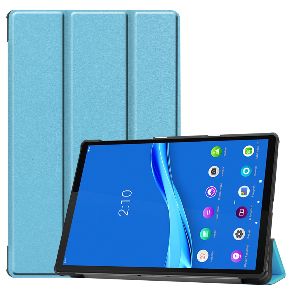 Shop Tri Fold Leather Stand Case For Lenovo Tab M10 Plus Tb X606f Baby Blue From China Tvc Mall Com
