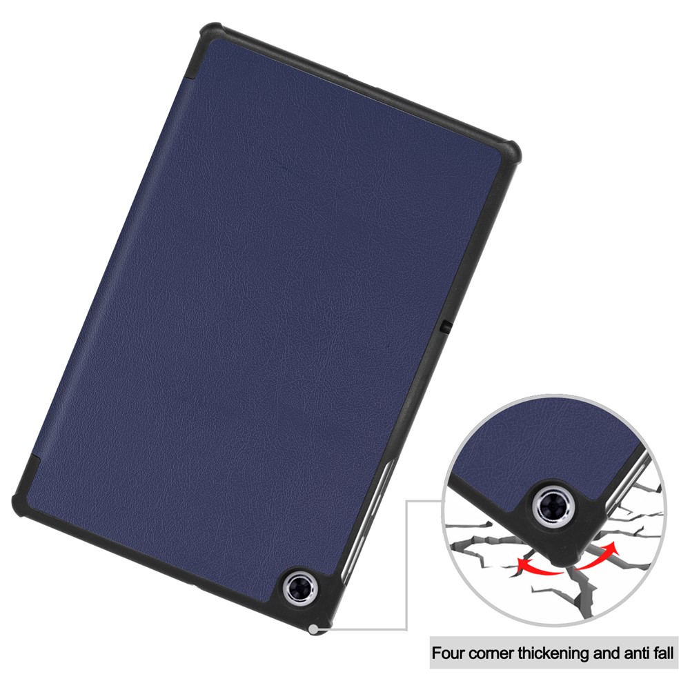 Tri-fold Leather Stand Case for Lenovo Tab M10 Plus TB-X606F - Dark Blue-7