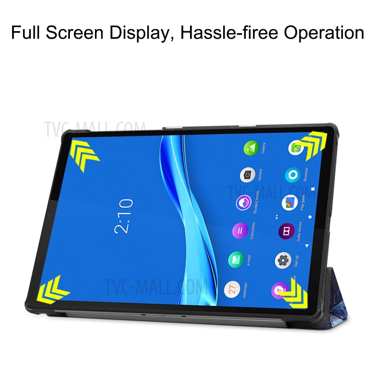 Pattern Printing Tri-fold Leather Stand Case for Lenovo Tab M10 Plus TB-X606F - Oil Painting-4