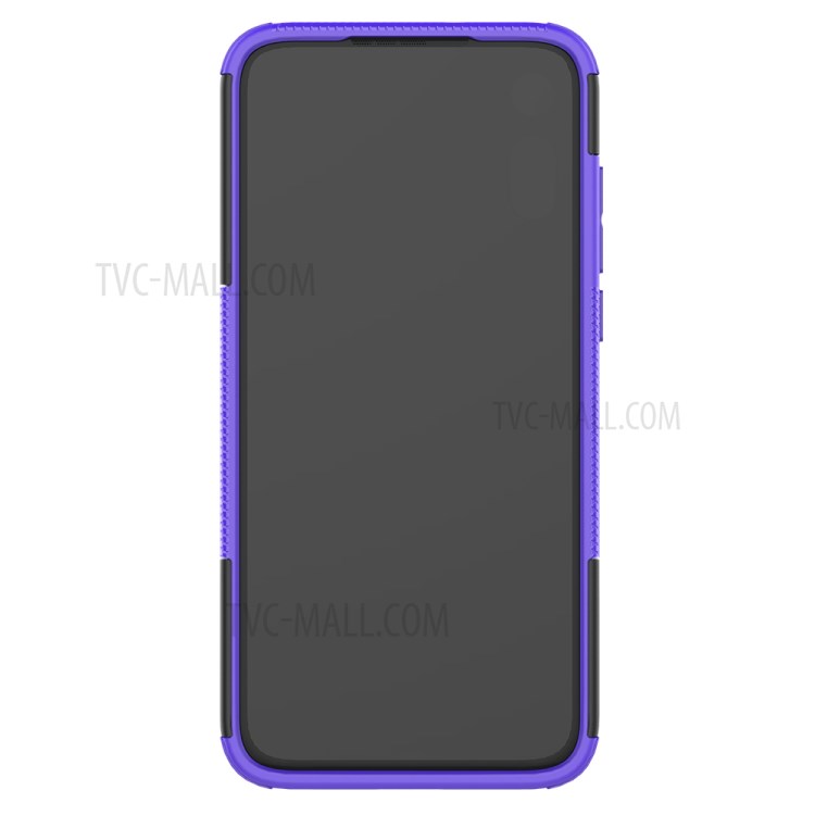 Cool Tyre Skin PC + TPU Cover with Kickstand for Motorola Moto E (2020) - Purple-6