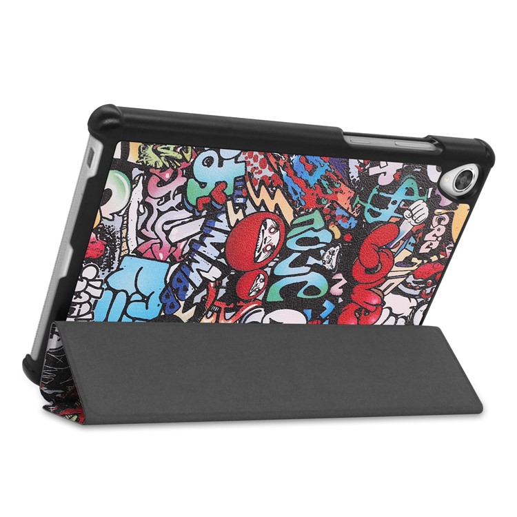 Pattern Printing Leather Tri-fold Stand Tablet Case Cover for Lenovo Tab M8 - Cartoon Pattern-8