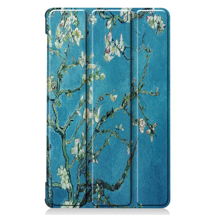 Pattern Printing Leather Tri-fold Stand Tablet Case Cover for Lenovo Tab M8 - Flower-3