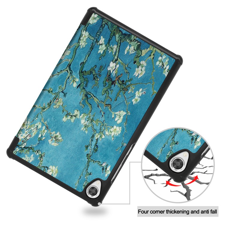 Pattern Printing Leather Tri-fold Stand Tablet Case Cover for Lenovo Tab M8 - Flower-9