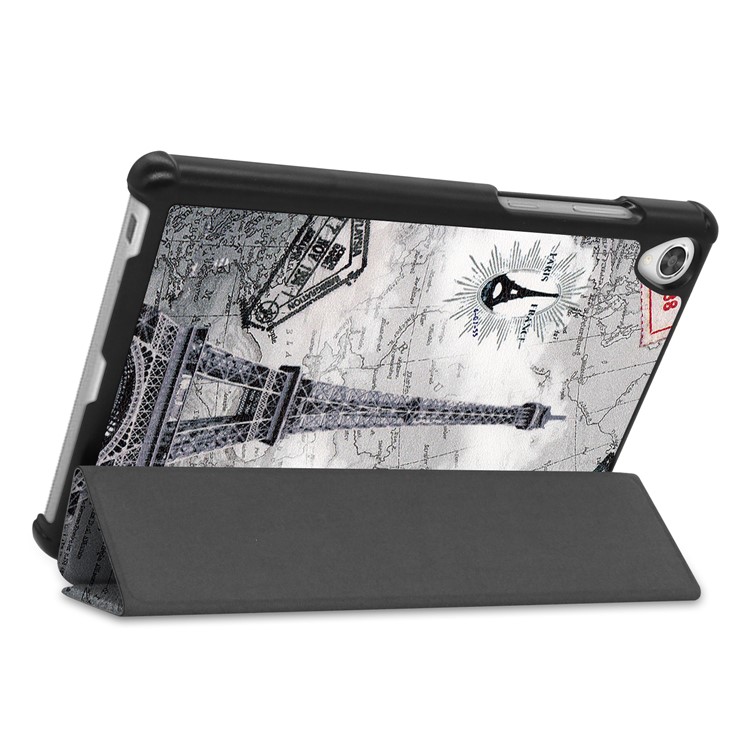 Pattern Printing Leather Tri-fold Stand Tablet Case Cover for Lenovo Tab M8 - Map-8