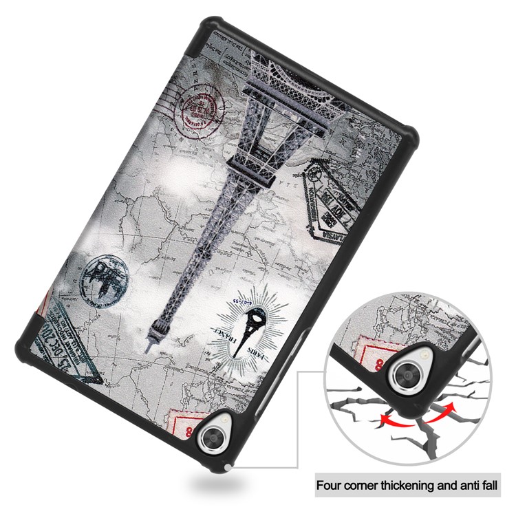 Pattern Printing Leather Tri-fold Stand Tablet Case Cover for Lenovo Tab M8 - Map-9