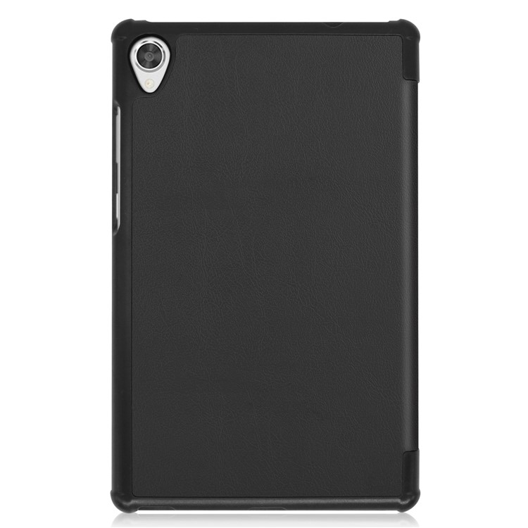 Tri-fold Leather Stand Case for Lenovo Tab M8 FHD 8705 - Black-2