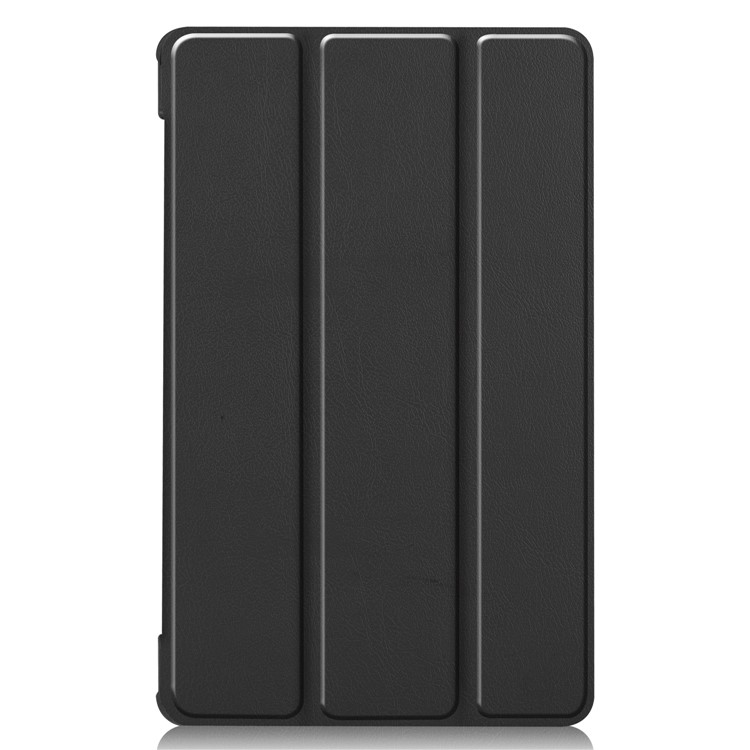 Tri-fold Leather Stand Case for Lenovo Tab M8 FHD 8705 - Black-3
