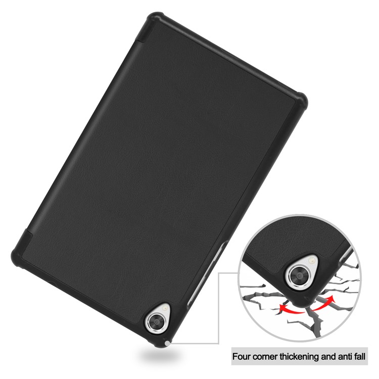 Tri-fold Leather Stand Case for Lenovo Tab M8 FHD 8705 - Black-9